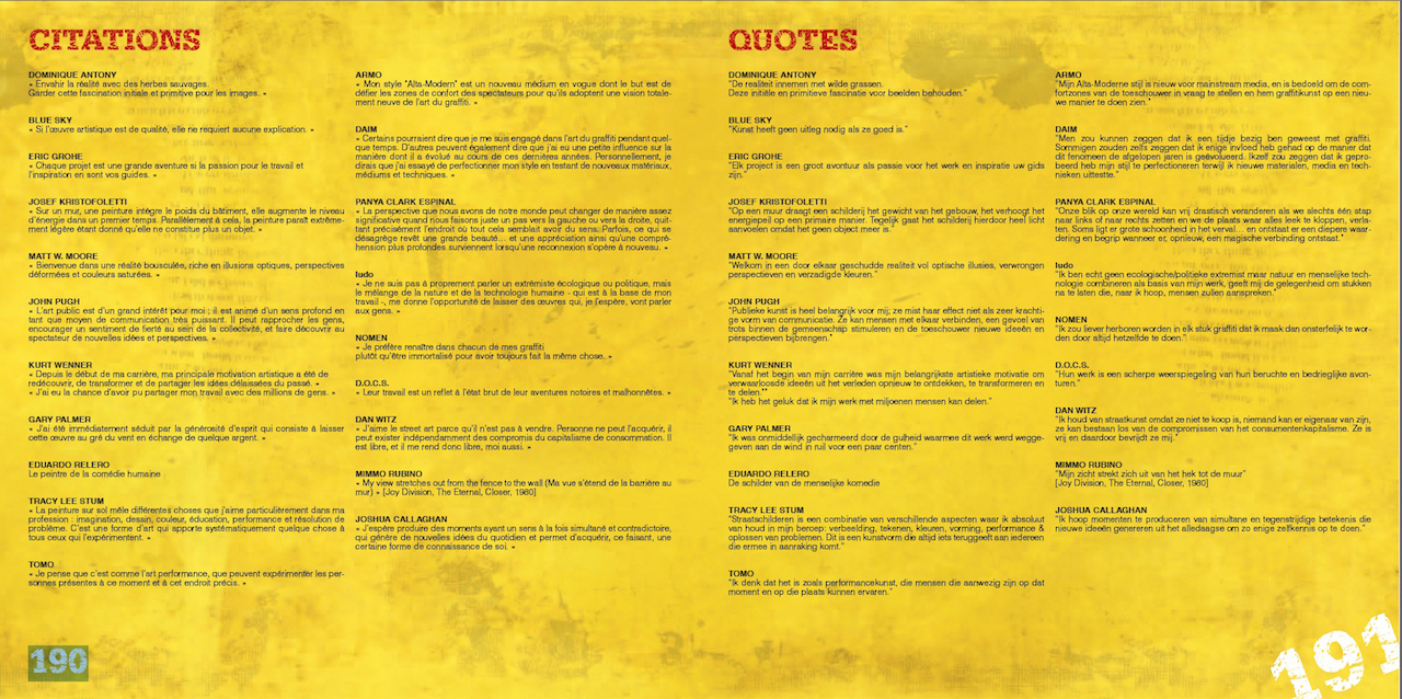 Citations des artistes